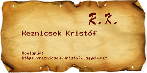 Reznicsek Kristóf névjegykártya